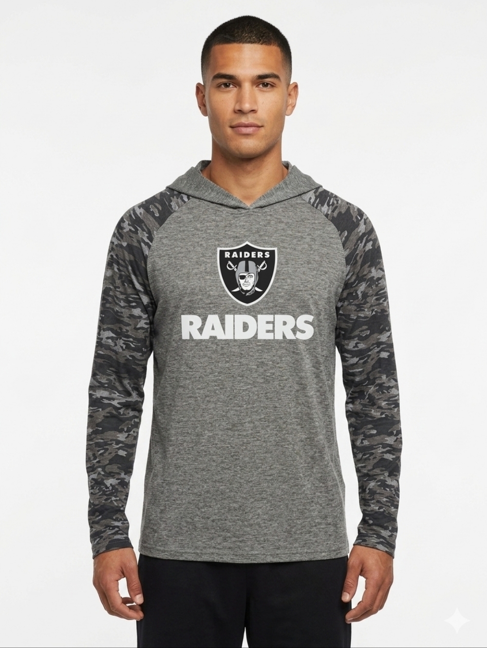 Zubaz NFL Men's Lightweight Long Sleeve Space Dye Hooded Shirt